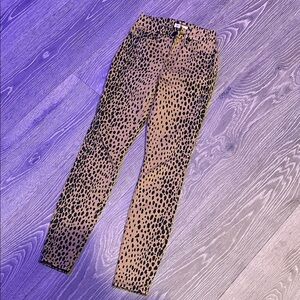 Good American Tan Leopard Skinny Jeans